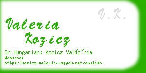 valeria kozicz business card
